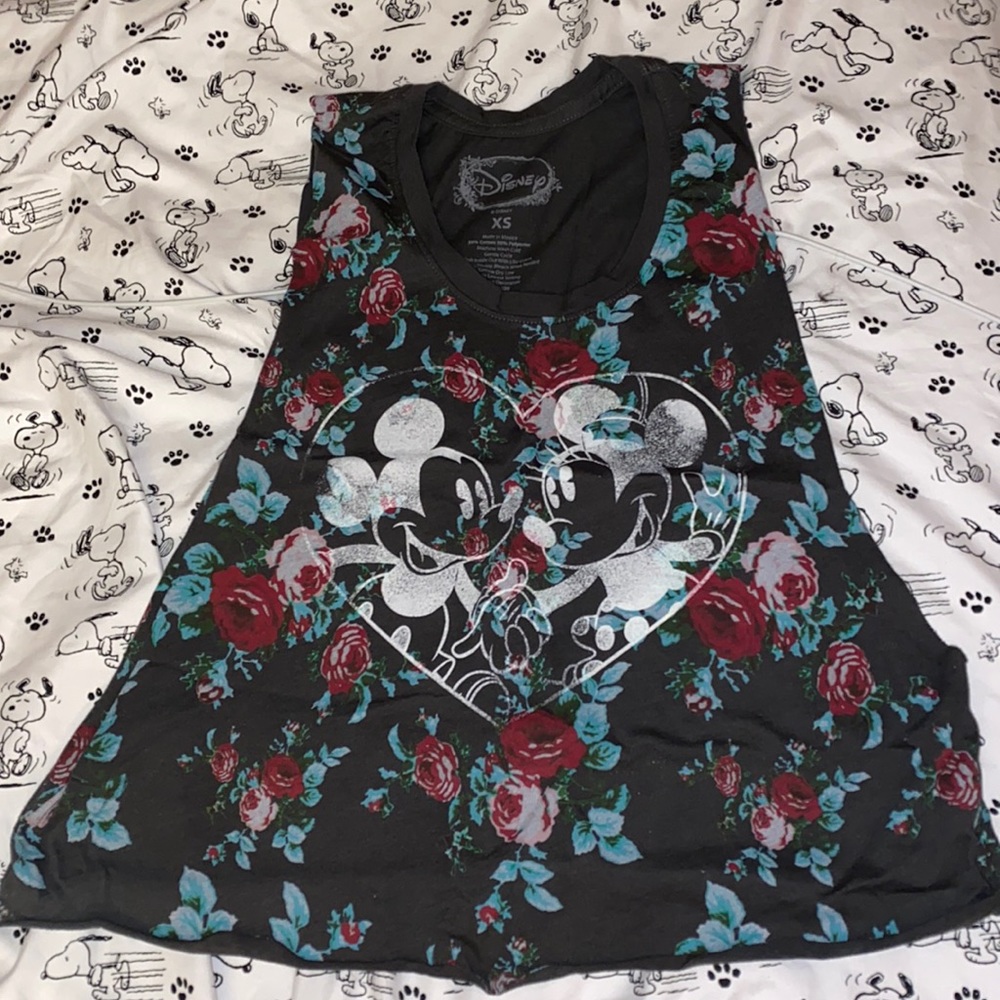 Mickey Mouse and Minnie mouse muscular shirt